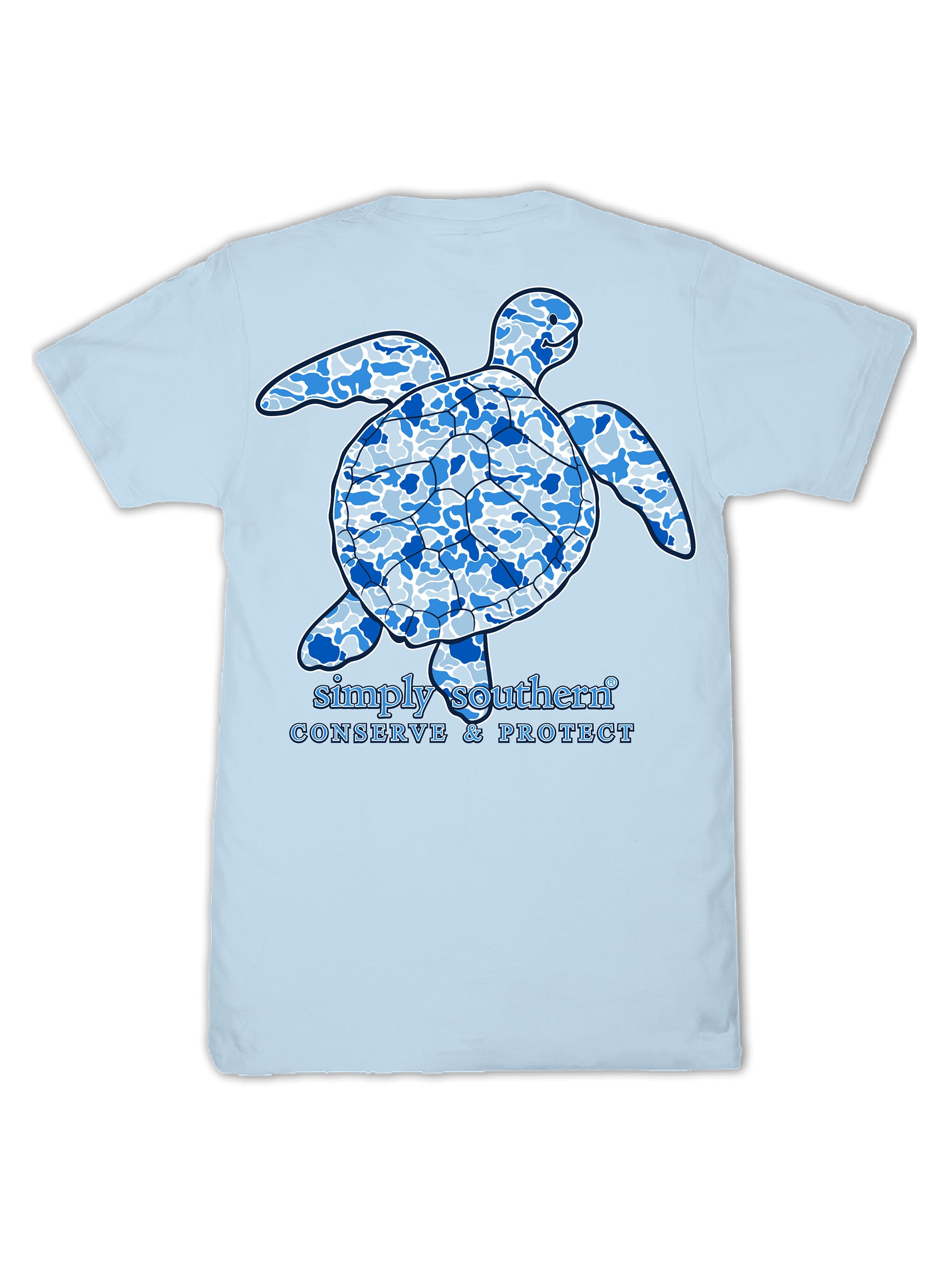 Simply Southern Turtle Tracker Blue Camo Ice T-Shirt
