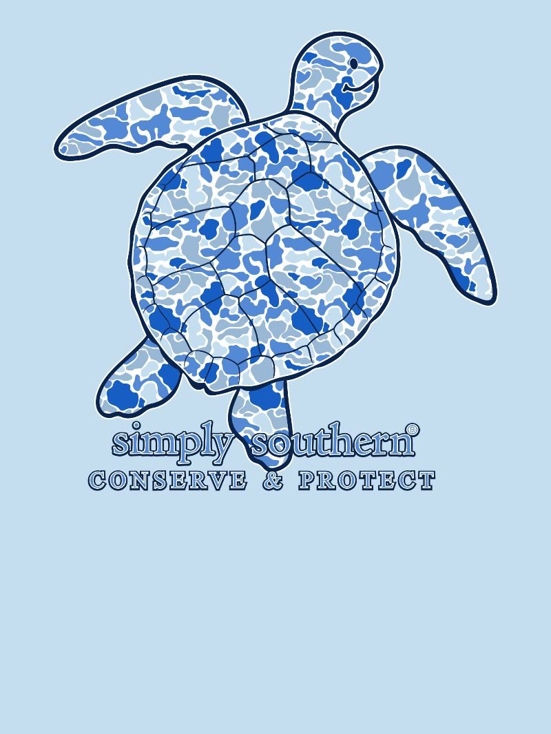 Simply Southern Turtle Tracker Blue Camo Ice T-Shirt