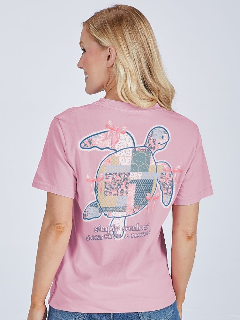 Simply Southern Turtle Tracker Quilted Washed Pink T-Shirt - SimplyCuteTees