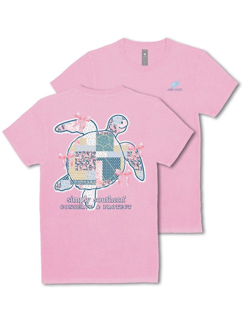 Simply Southern Turtle Tracker Quilted Washed Pink T-Shirt - SimplyCuteTees