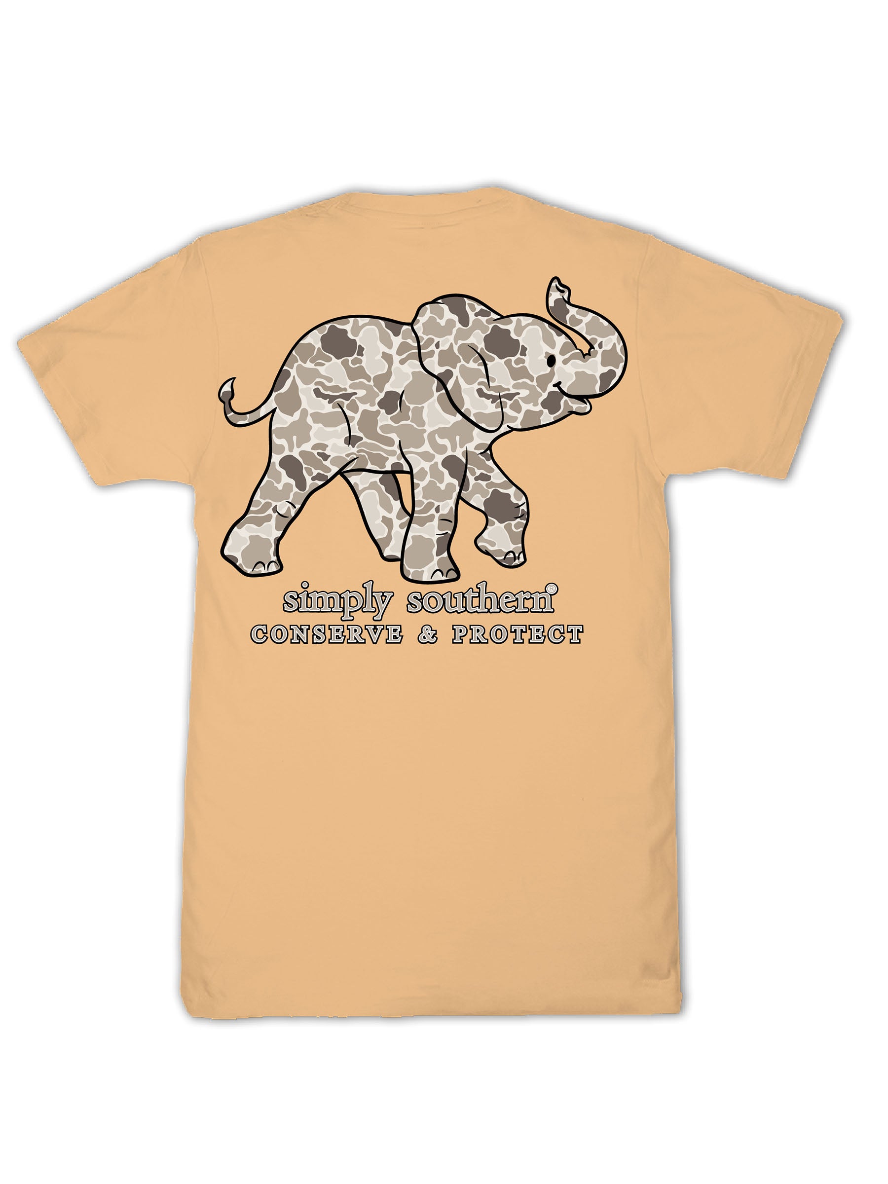 Simply Southern Elephant Tracker Camo Bisque T-Shirt