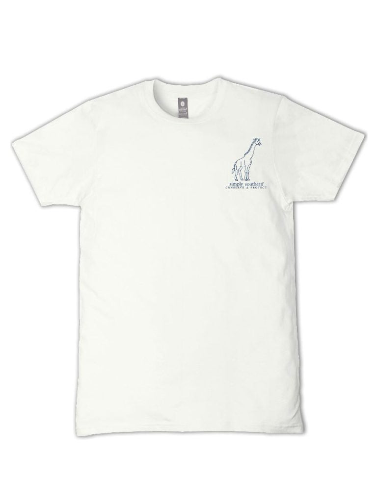 Simply Southern Giraffe Tracker Flower Oyster T-Shirt - SimplyCuteTees