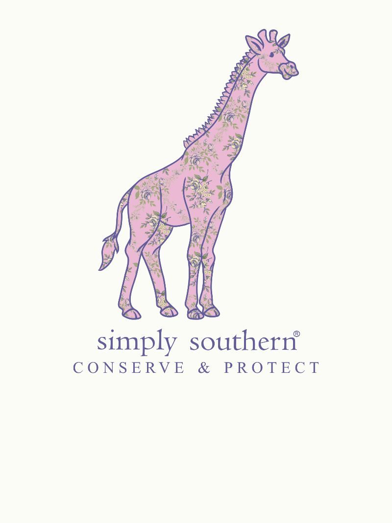 Simply Southern Giraffe Tracker Flower Oyster T-Shirt - SimplyCuteTees