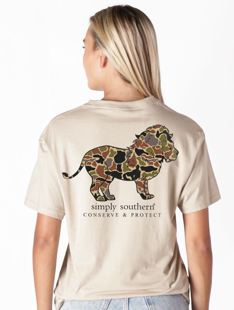 Simply Southern Lion Tracker Camo Clay T-Shirt - SimplyCuteTees