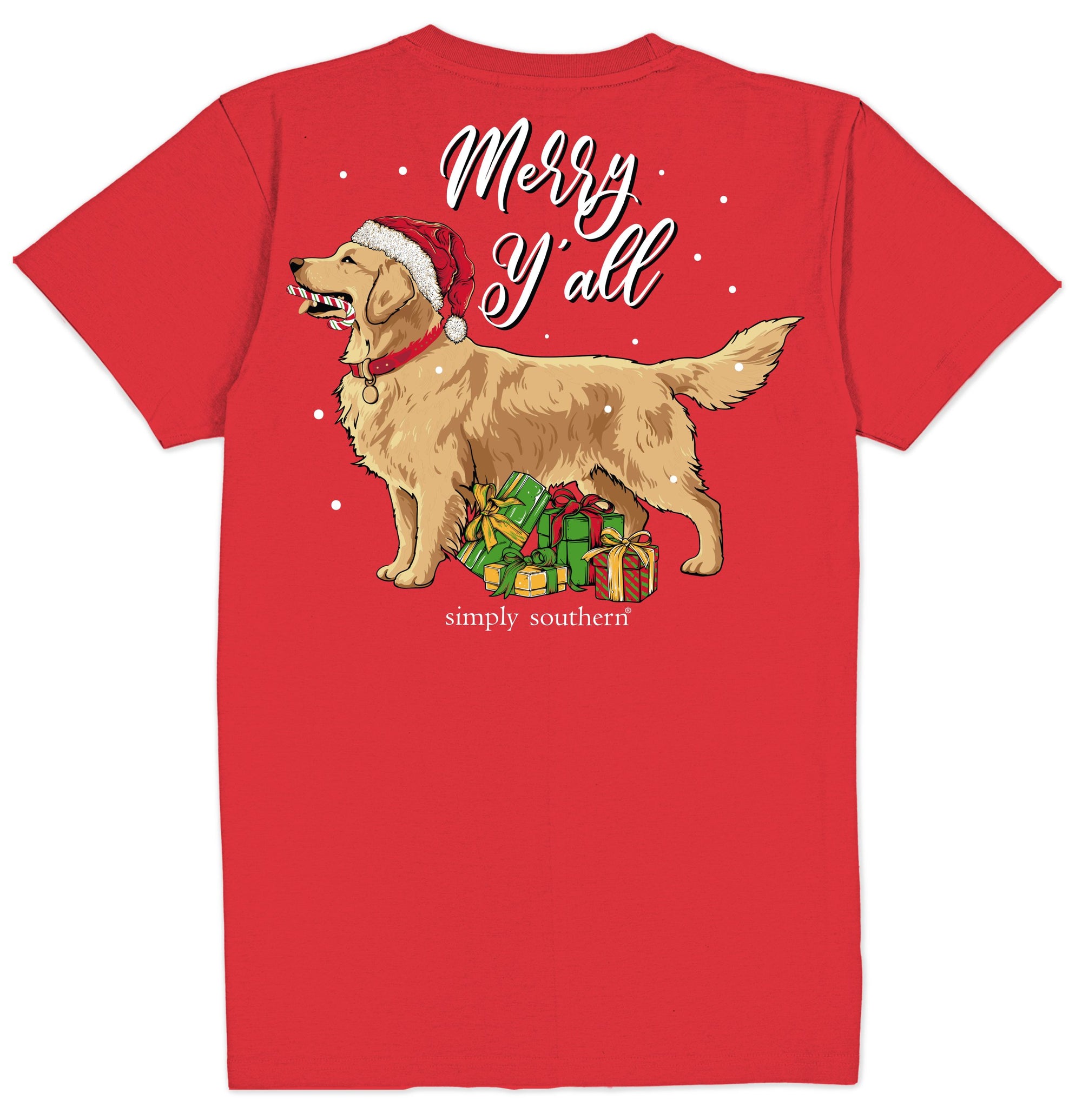 Simply Southern Merry Y'all Dog Holiday Red T-Shirt