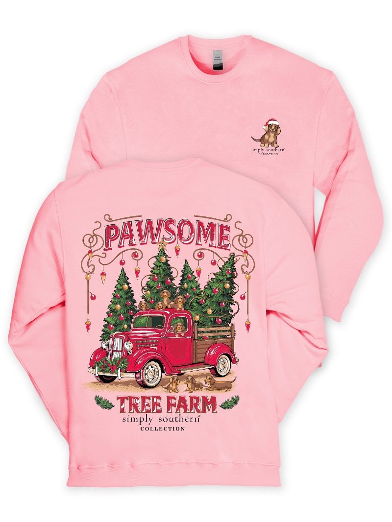 Simply Southern Tree Farm Holiday Long Sleeve Crew Sweatshirt