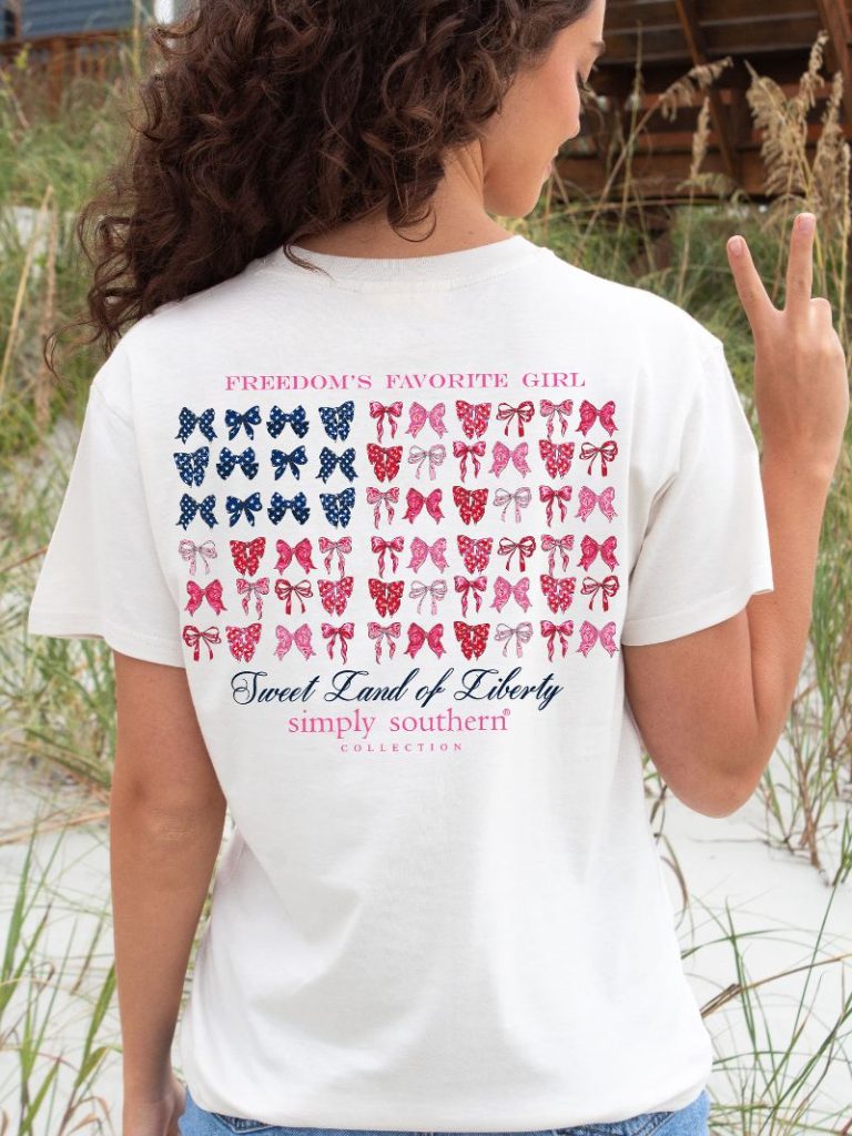 SALE Simply Southern USA Freedom Bow Flag T-Shirt