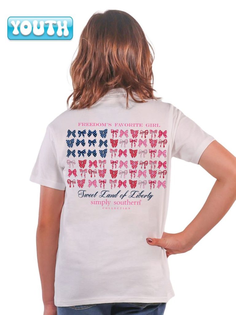 SALE Simply Southern USA Freedom Bow Flag T-Shirt