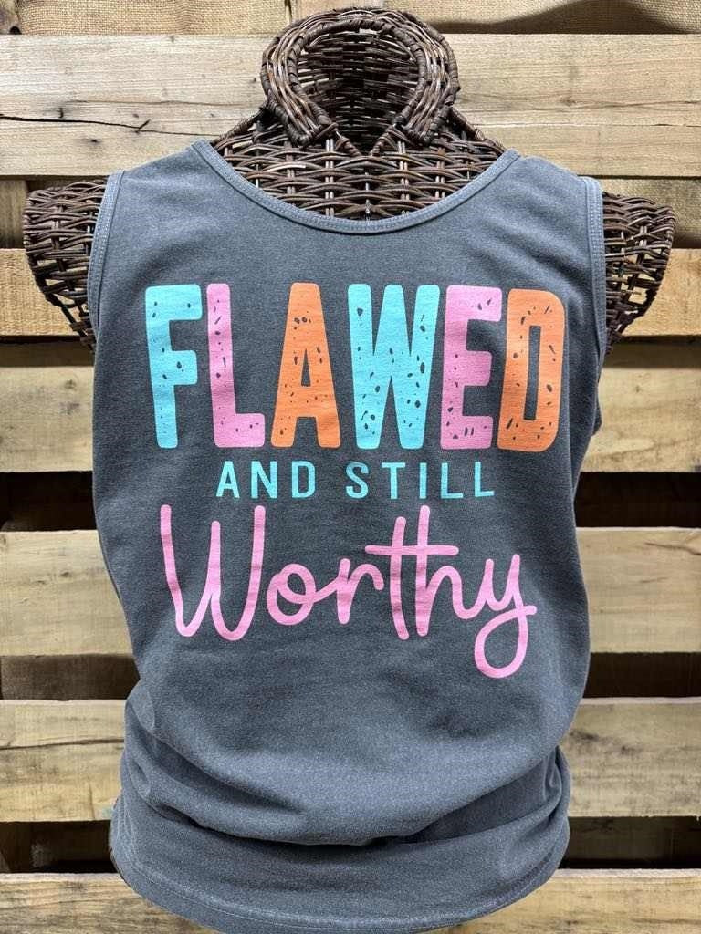 Southern Chics Flawed But Still Worthy Comfort Colors Tank Top - SimplyCuteTees