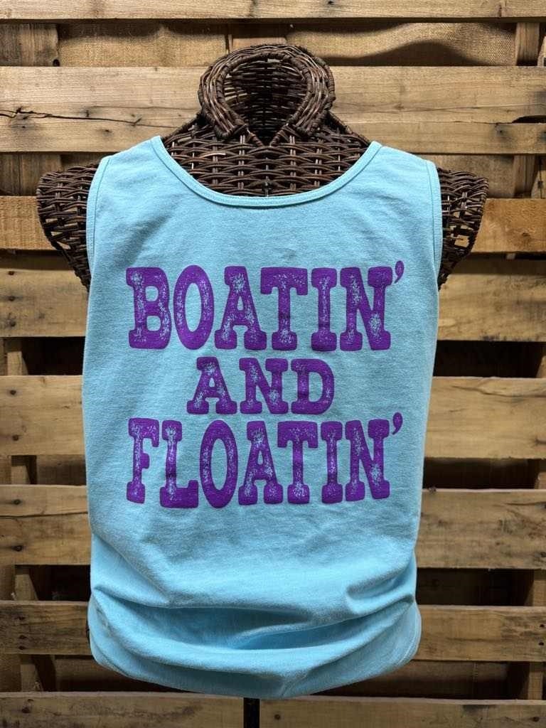 Southern Chics Boatin And Floatin Comfort Colors Tank Top - SimplyCuteTees