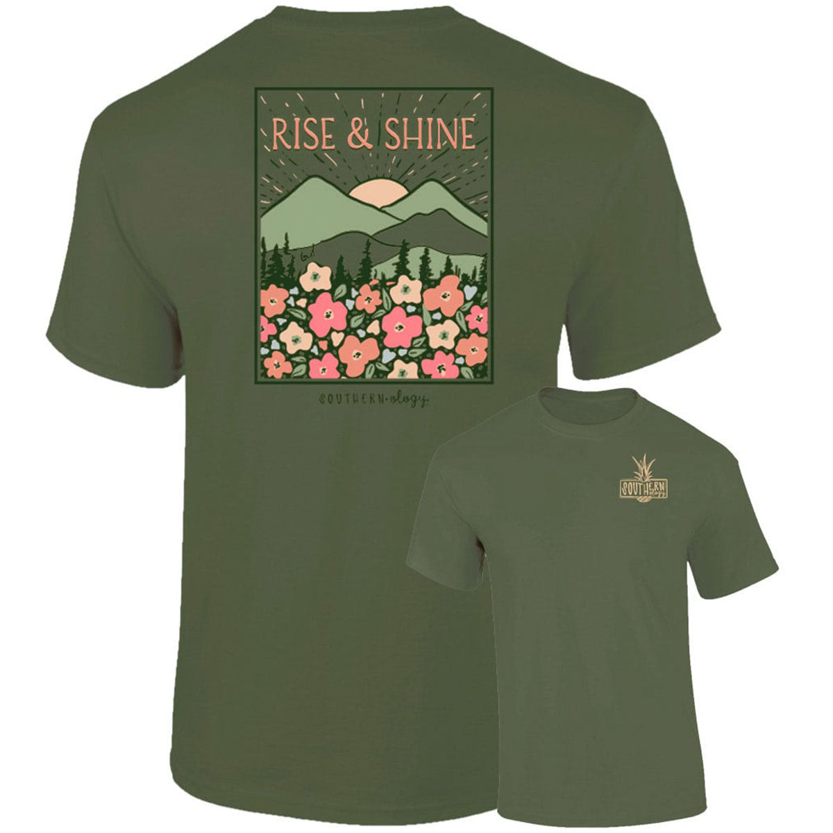 Southernology Mountain Rise and Shine Comfort Colors T-Shirt - SimplyCuteTees