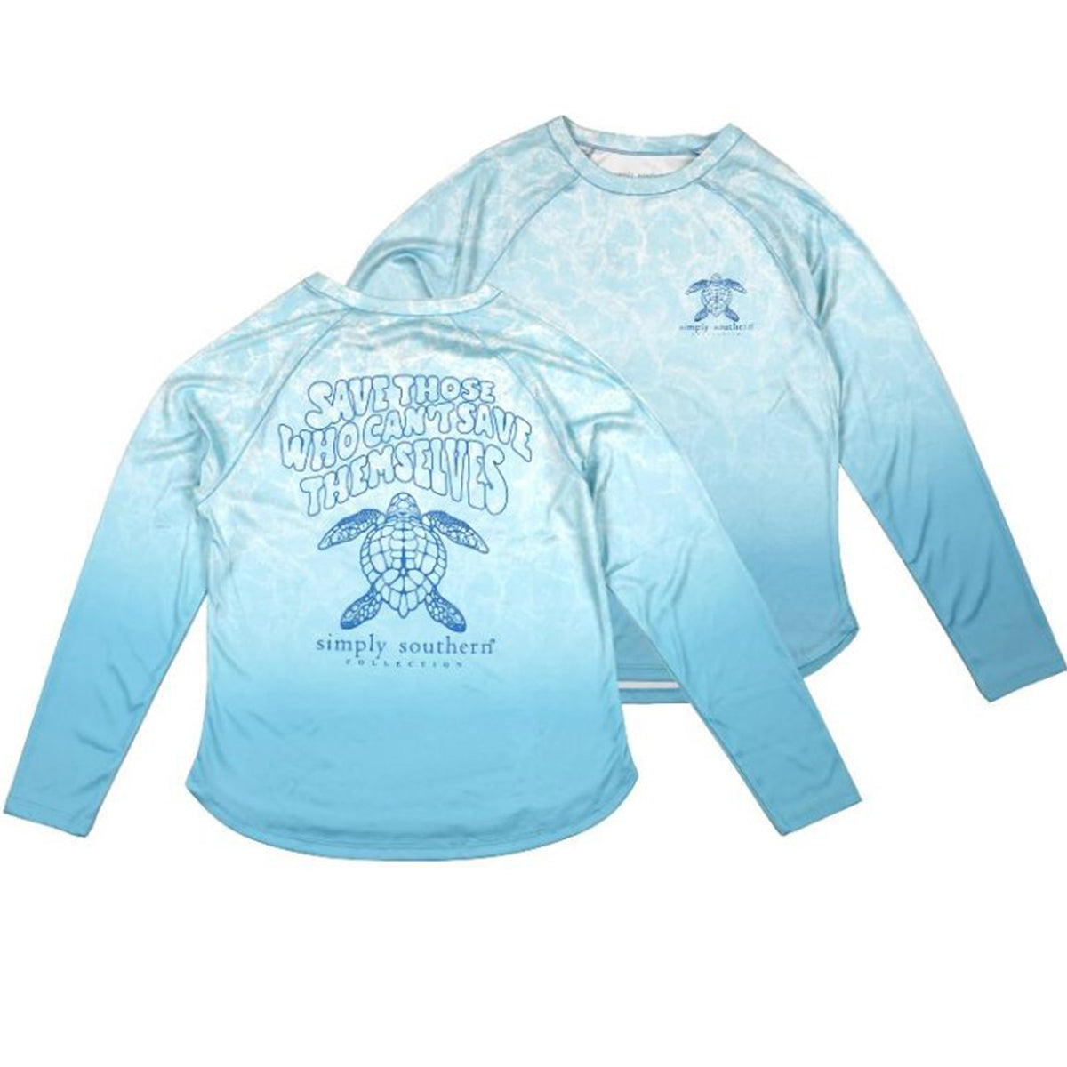 SALE Simply Southern Save Turtles Beach Rash Guard Swim UV Protection Long Sleeve T-Shirt