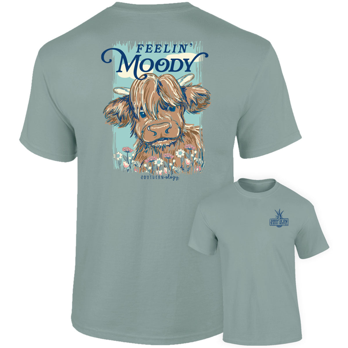 Southernology Feelin' Moody Cow Comfort Colors T-Shirt - SimplyCuteTees