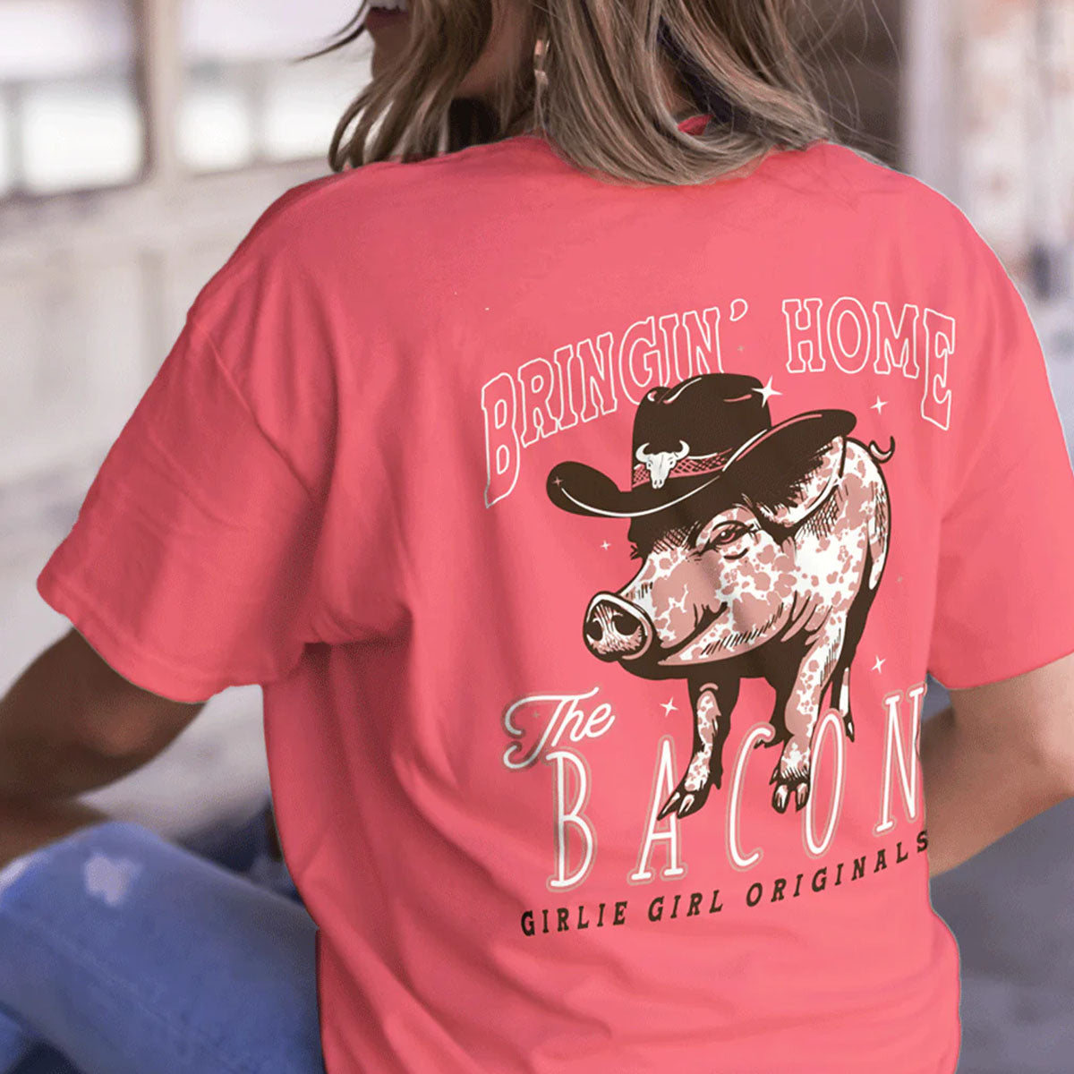 Girlie Girl Originals Bring Home Bacon Pig T-Shirt