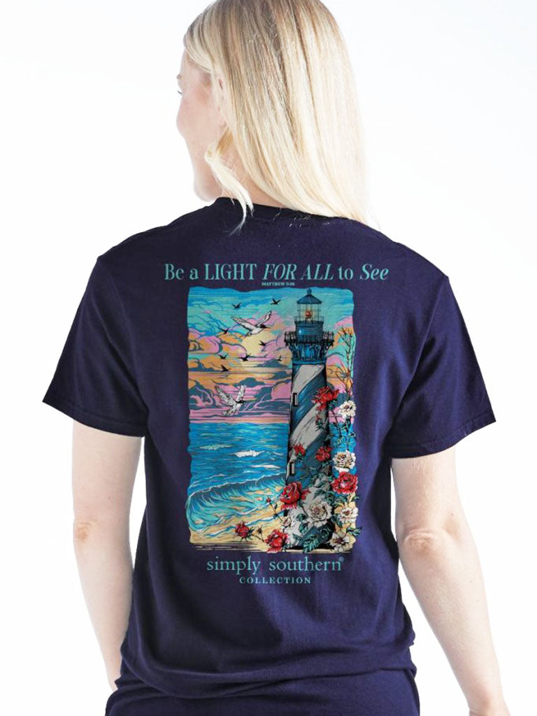 Simply Southern Lighthouse Beach T-Shirt - SimplyCuteTees