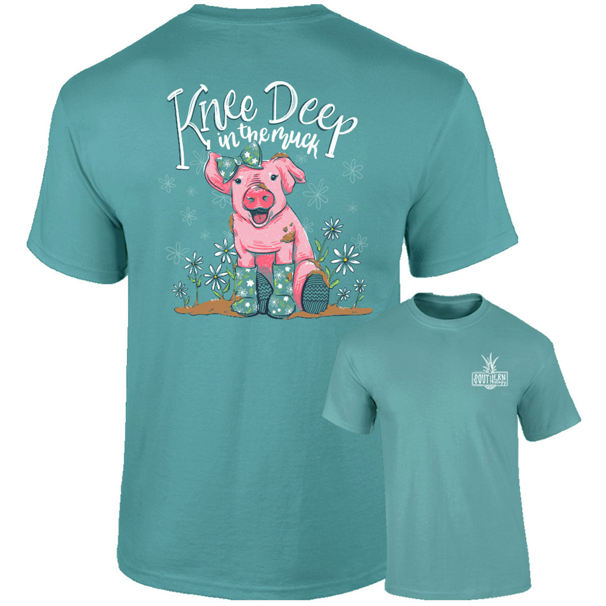 Southernology Knee Deep in Muck Pig Comfort Colors T-Shirt - SimplyCuteTees