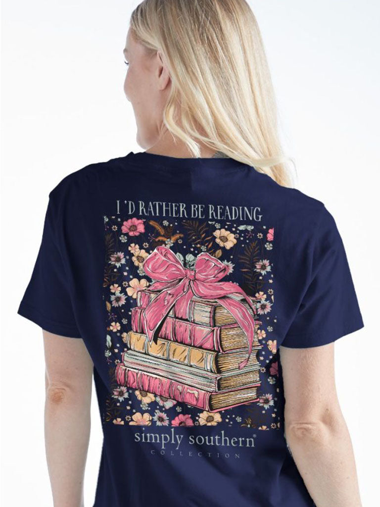 Simply Southern Reading Books Bow T-Shirt - SimplyCuteTees
