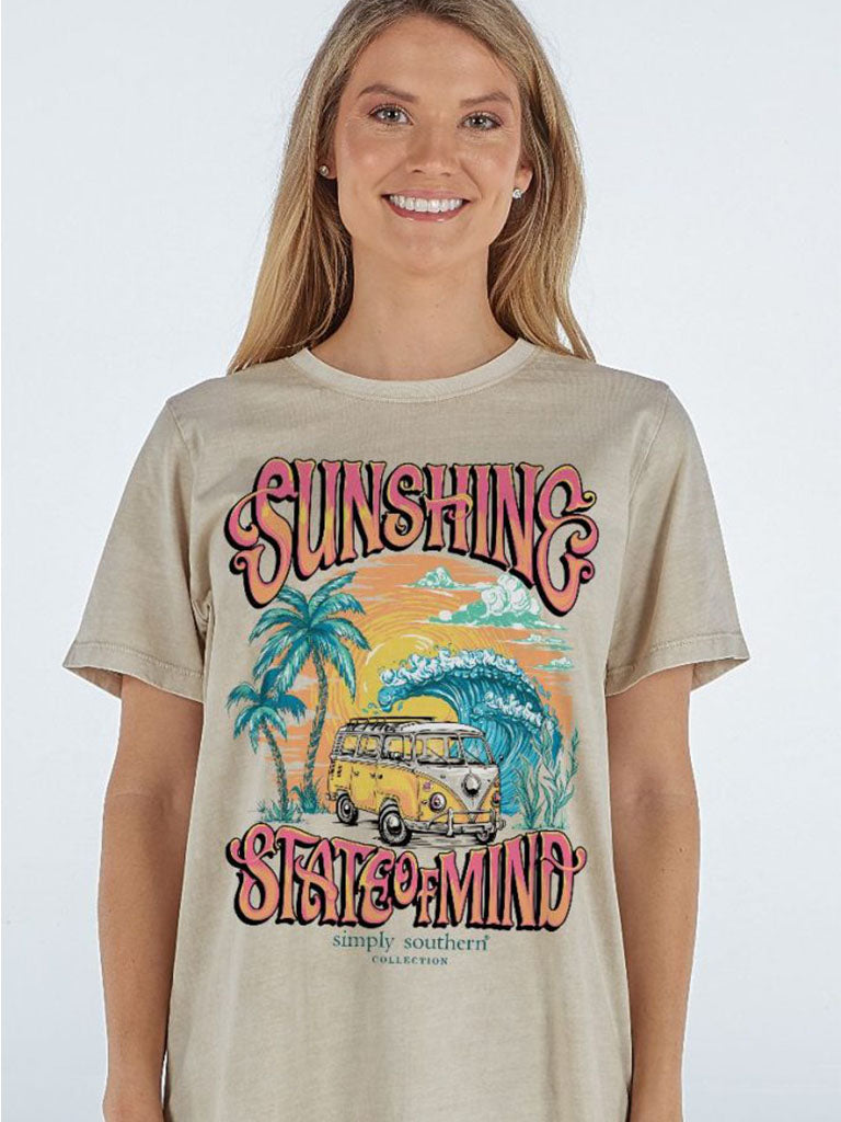 Simply Southern Sunshine Washed Cream T-Shirt - SimplyCuteTees