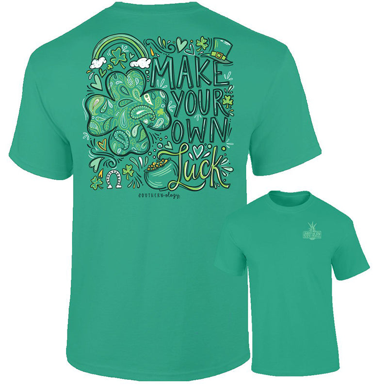 Southernology Own Luck Shamrock Irish Comfort Colors T-Shirt - SimplyCuteTees