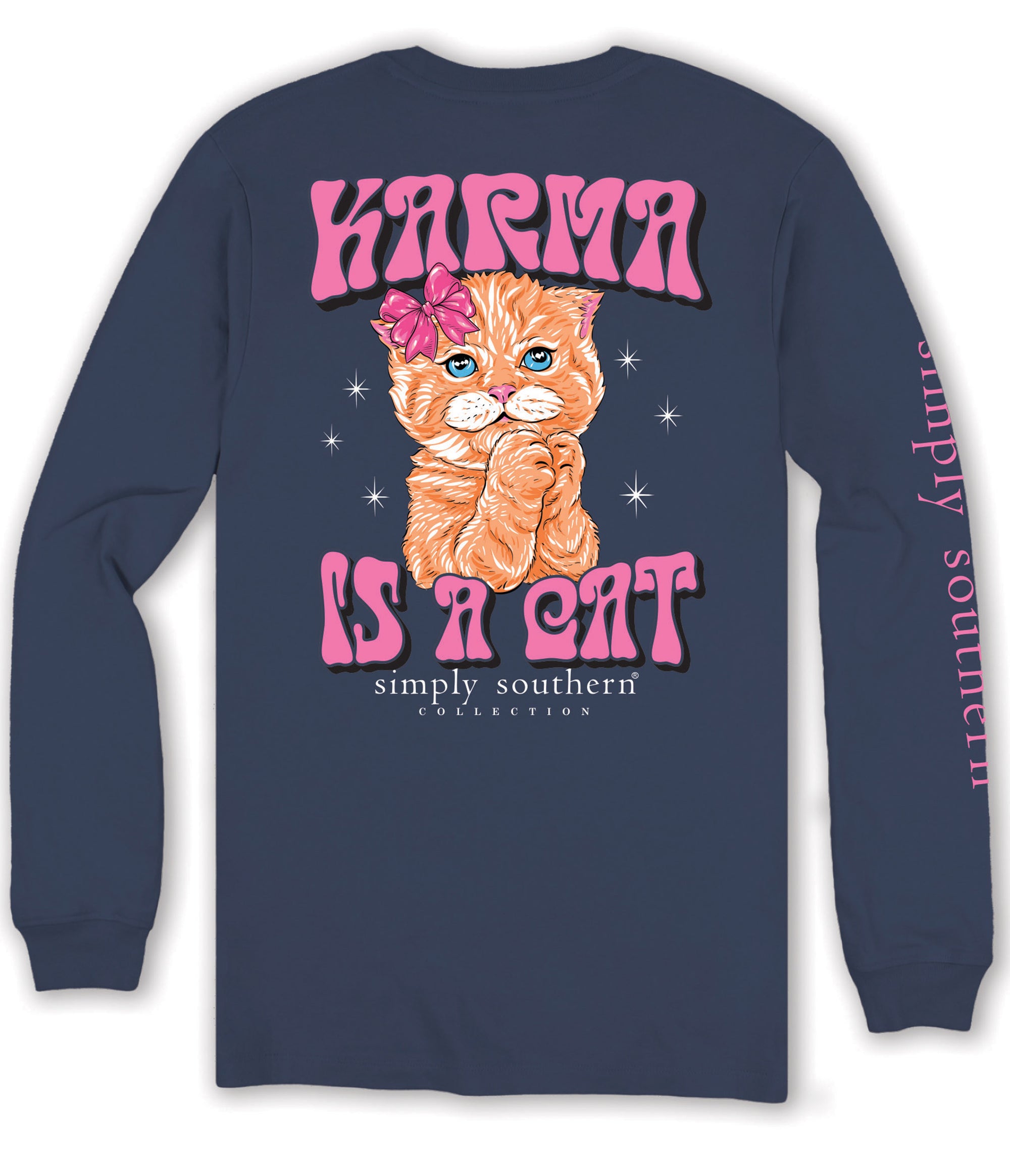 Simply Southern Karma Is A Cat Long Sleeve T-Shirt - SimplyCuteTees