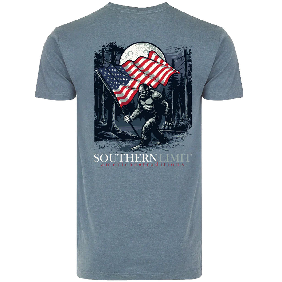 Southern Limit USA Flag Bigfoot Unisex T-Shirt - SimplyCuteTees