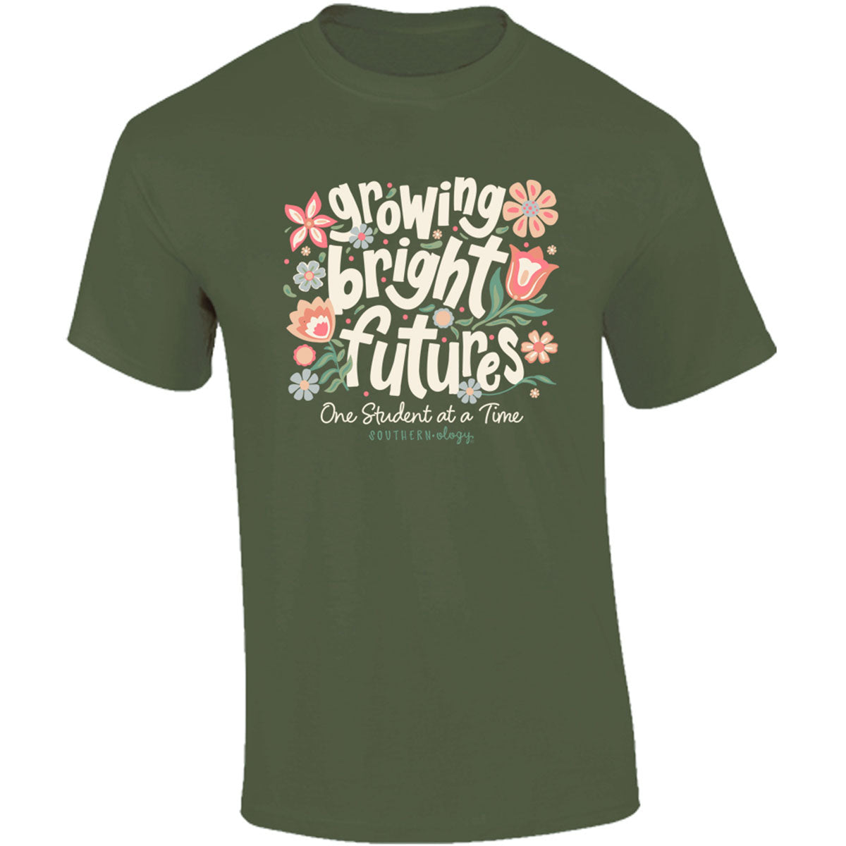 Southernology Growing Bright Futures Teacher Comfort Colors T-Shirt - SimplyCuteTees