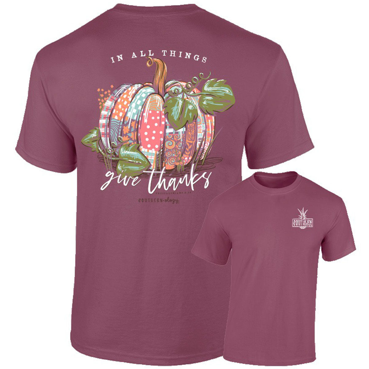 Southernology Patchwork Pumpkin Fall Comfort Colors T-Shirt - SimplyCuteTees