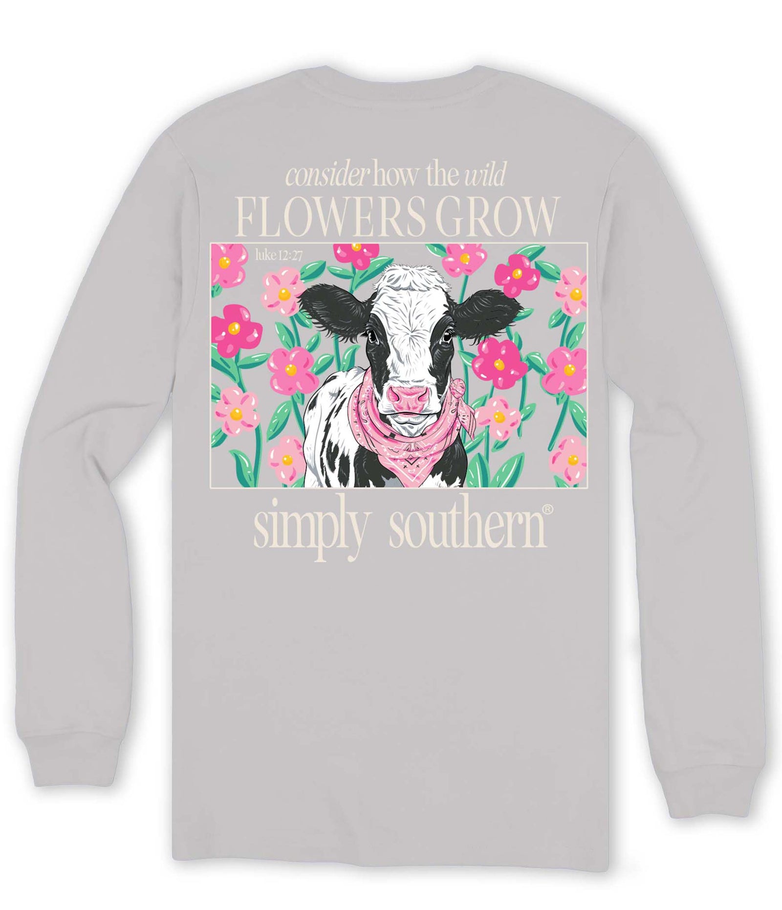 Simply Southern Flowers Grow Cow Long Sleeve T-Shirt - SimplyCuteTees