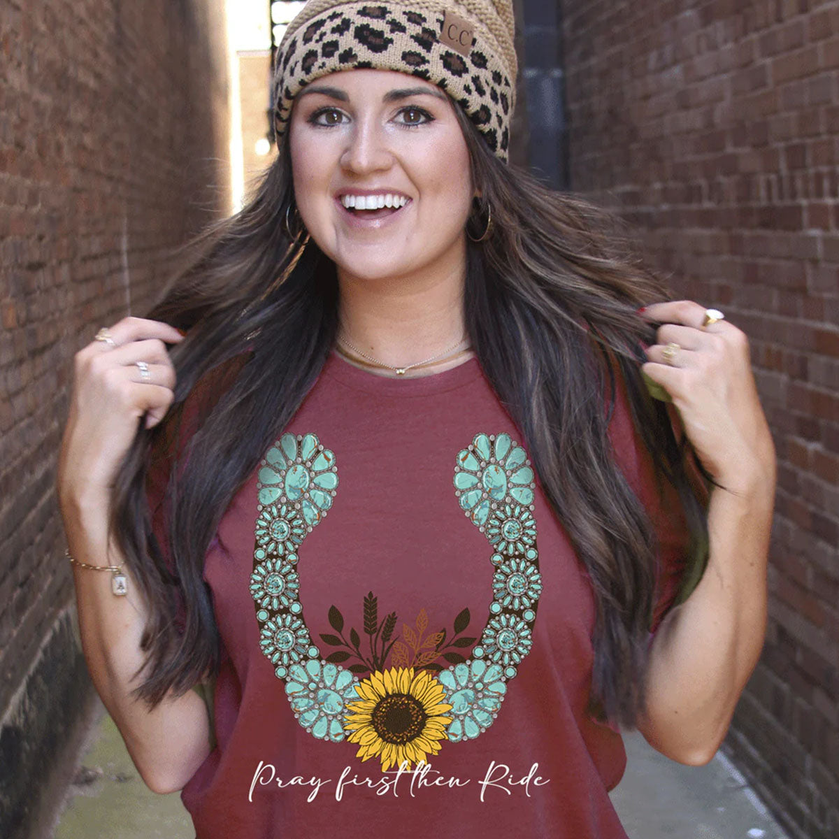 Girlie Girl Lulu Mac Concho Horseshoe Canvas T-Shirt - SimplyCuteTees
