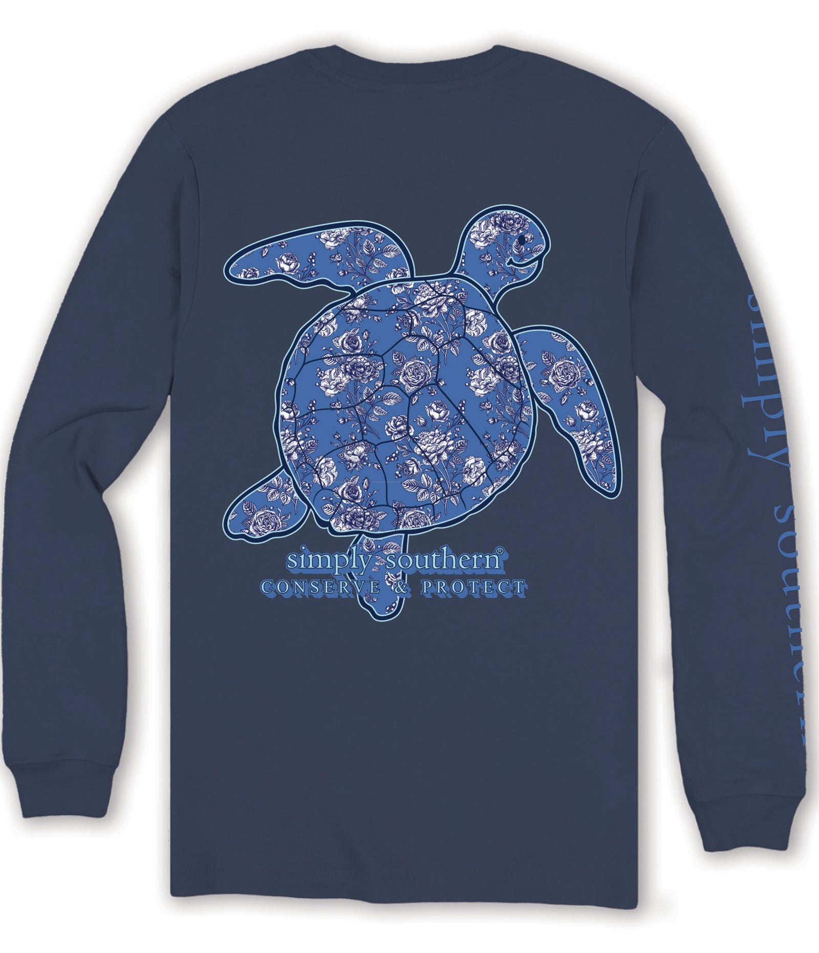 Simply Southern Turtle Tracker Rose Long Sleeve T-Shirt - SimplyCuteTees