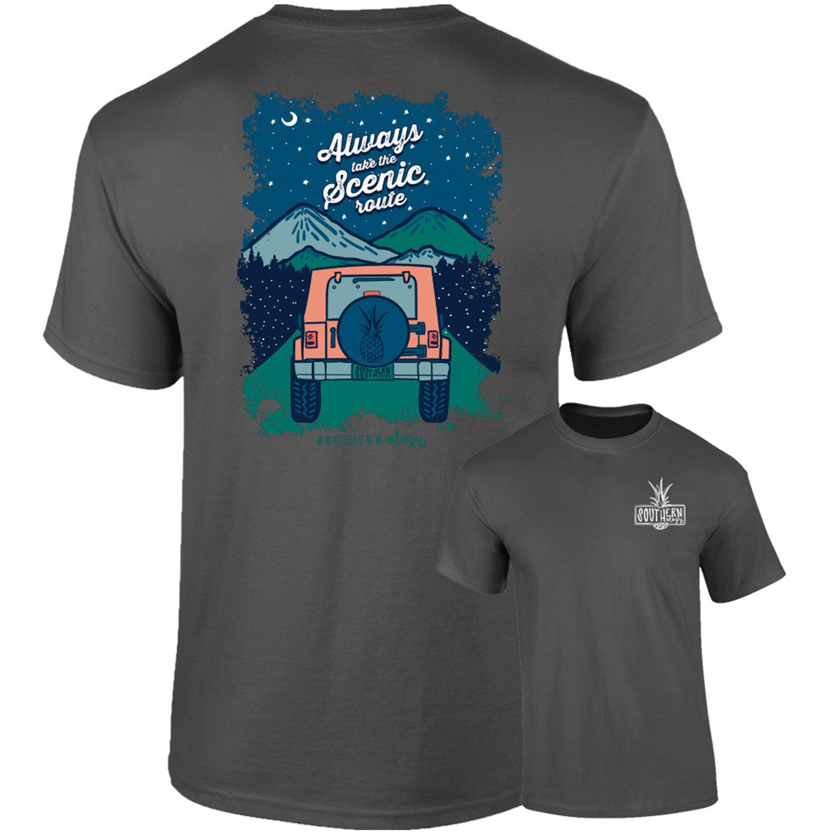 Southernology Always Take the Scenic Route Comfort Colors T-Shirt - SimplyCuteTees