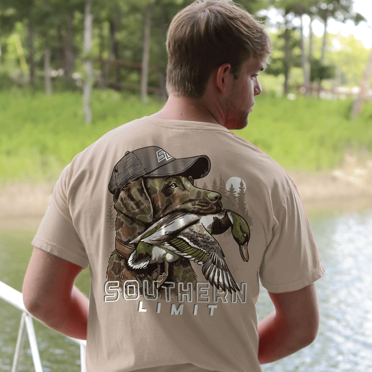 Southern Limit Camo Duck Dog Unisex T-Shirt - SimplyCuteTees