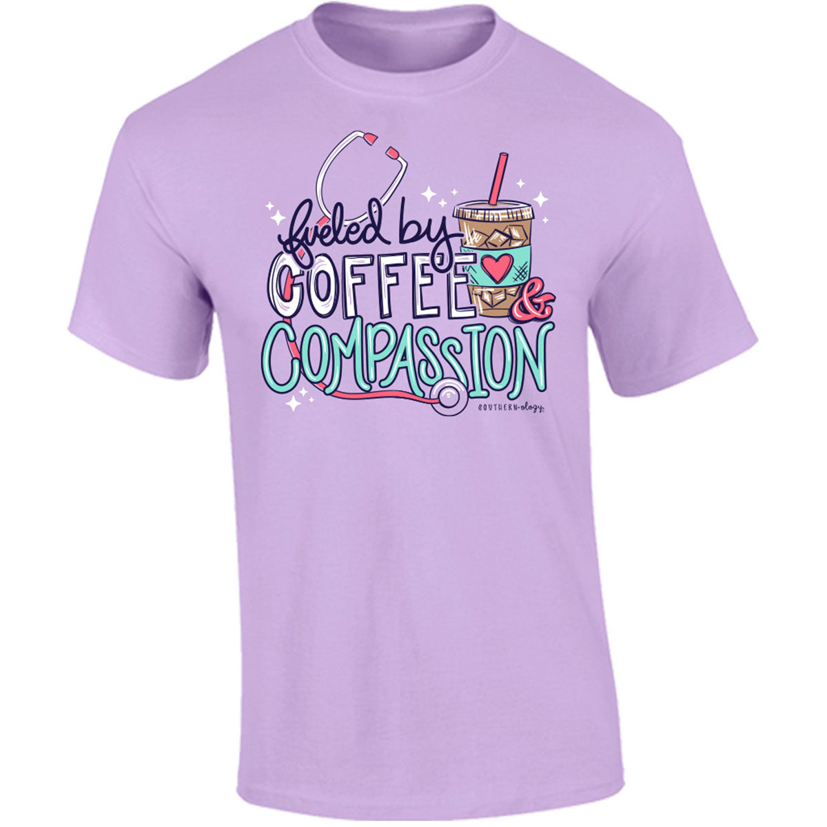 Southernology Coffee and Compassion Scrub Comfort Colors T-Shirt - SimplyCuteTees