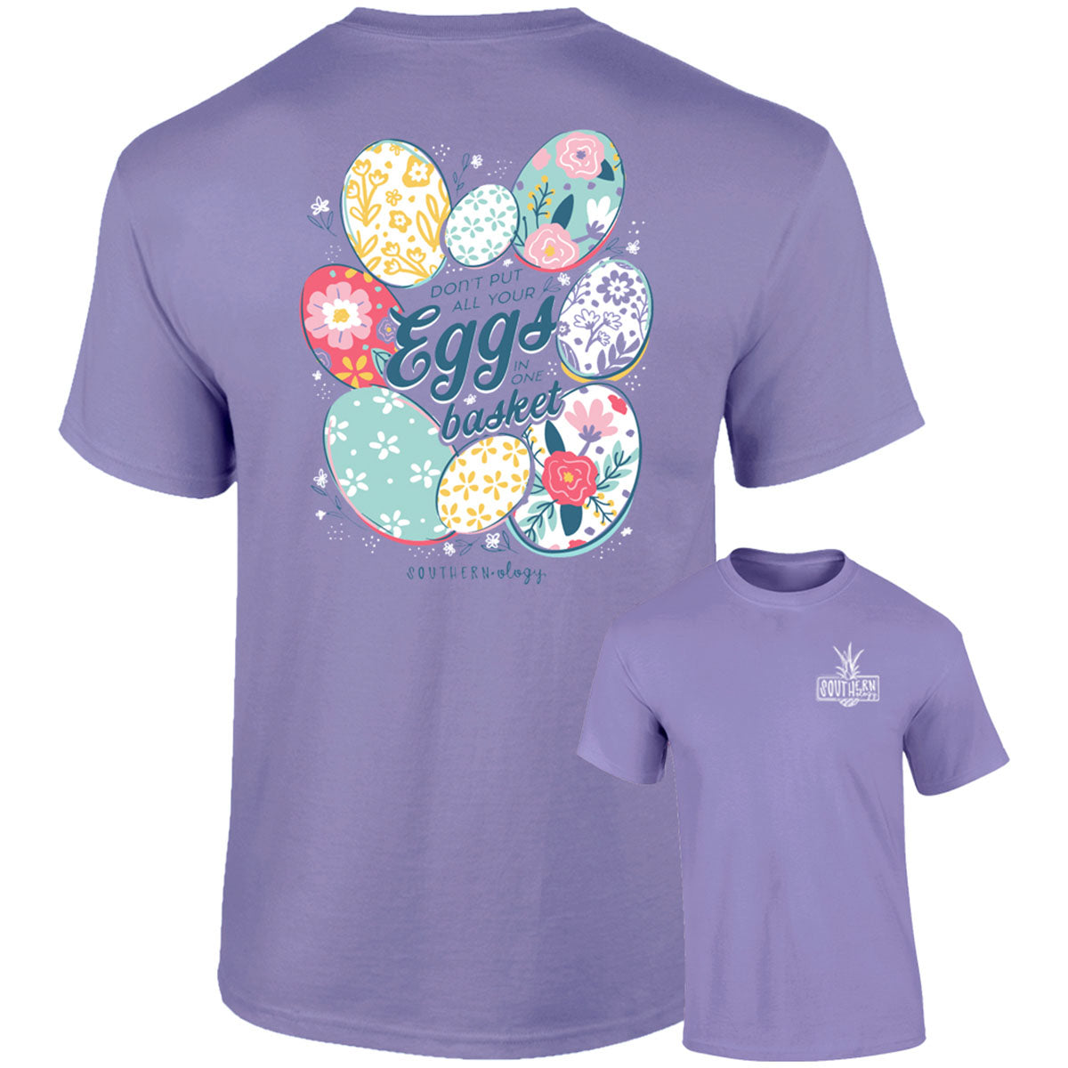 Southernology Eggs in a Basket Easter Comfort Colors T-Shirt - SimplyCuteTees