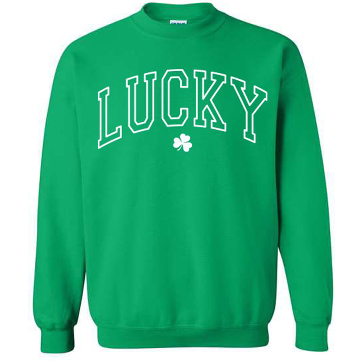 Southernology Lucky Irish Varsity Puff Crew Sweatshirt - SimplyCuteTees