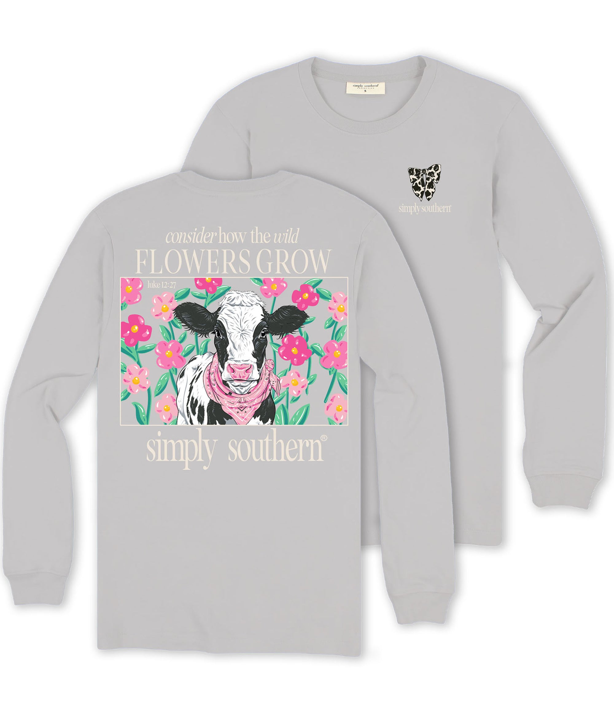 Simply Southern Flowers Grow Cow Long Sleeve T-Shirt - SimplyCuteTees