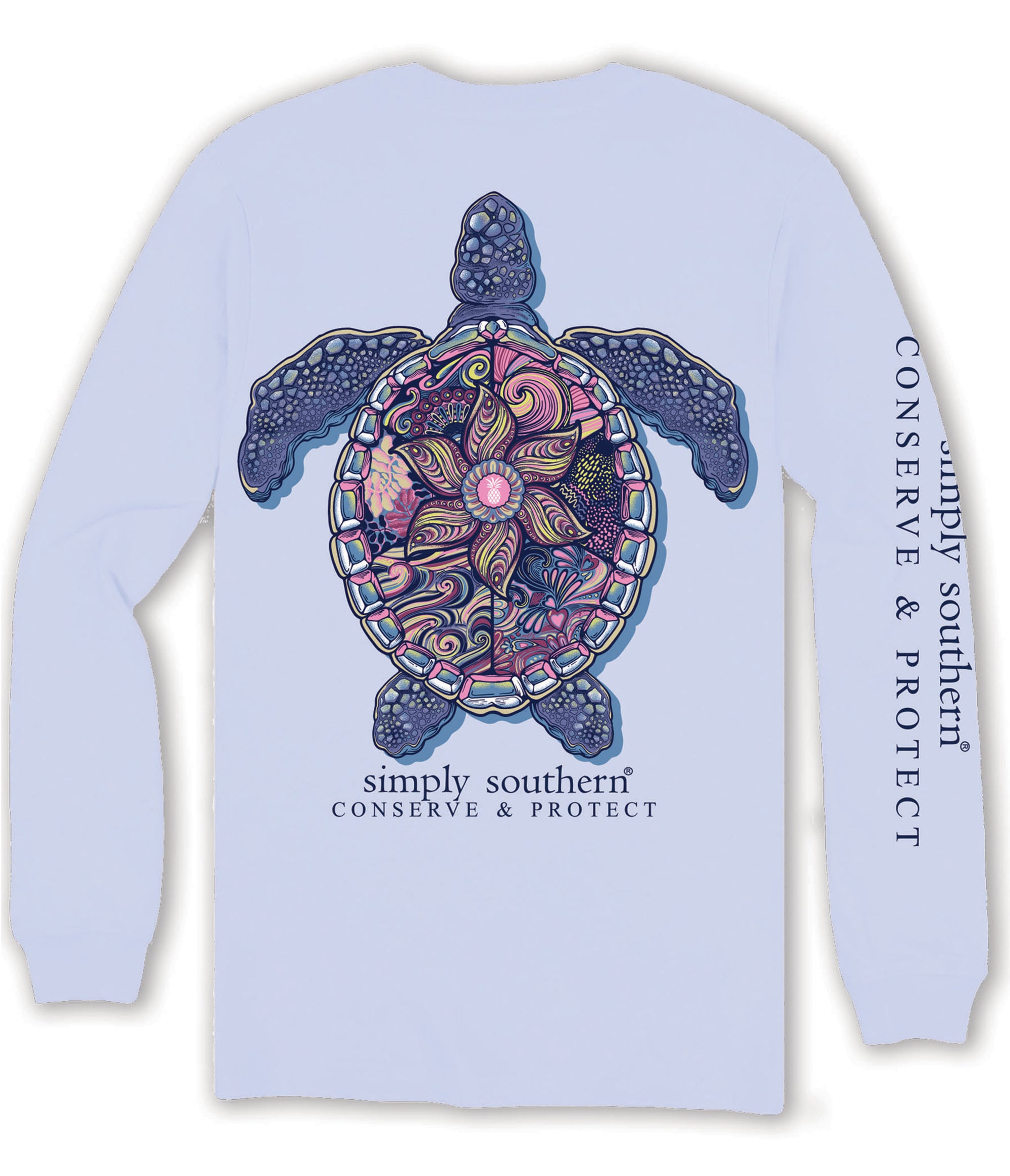 Simply Southern Turtle Tracker Mandala Long Sleeve T-Shirt - SimplyCuteTees