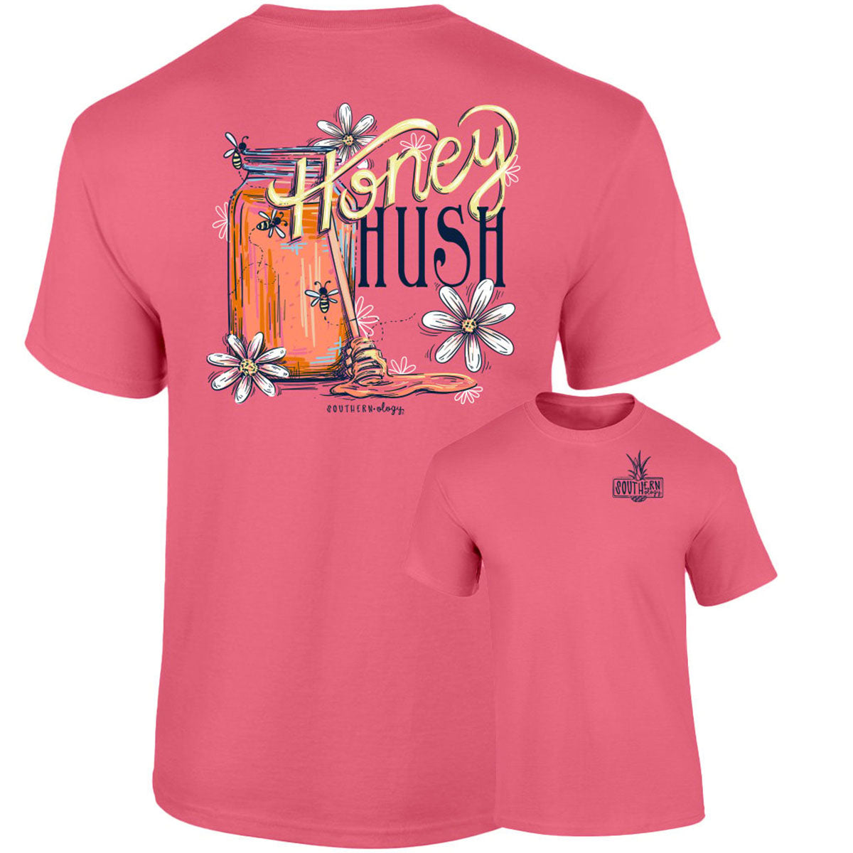 Southernology Floral Honey Hush Comfort Colors T-Shirt - SimplyCuteTees