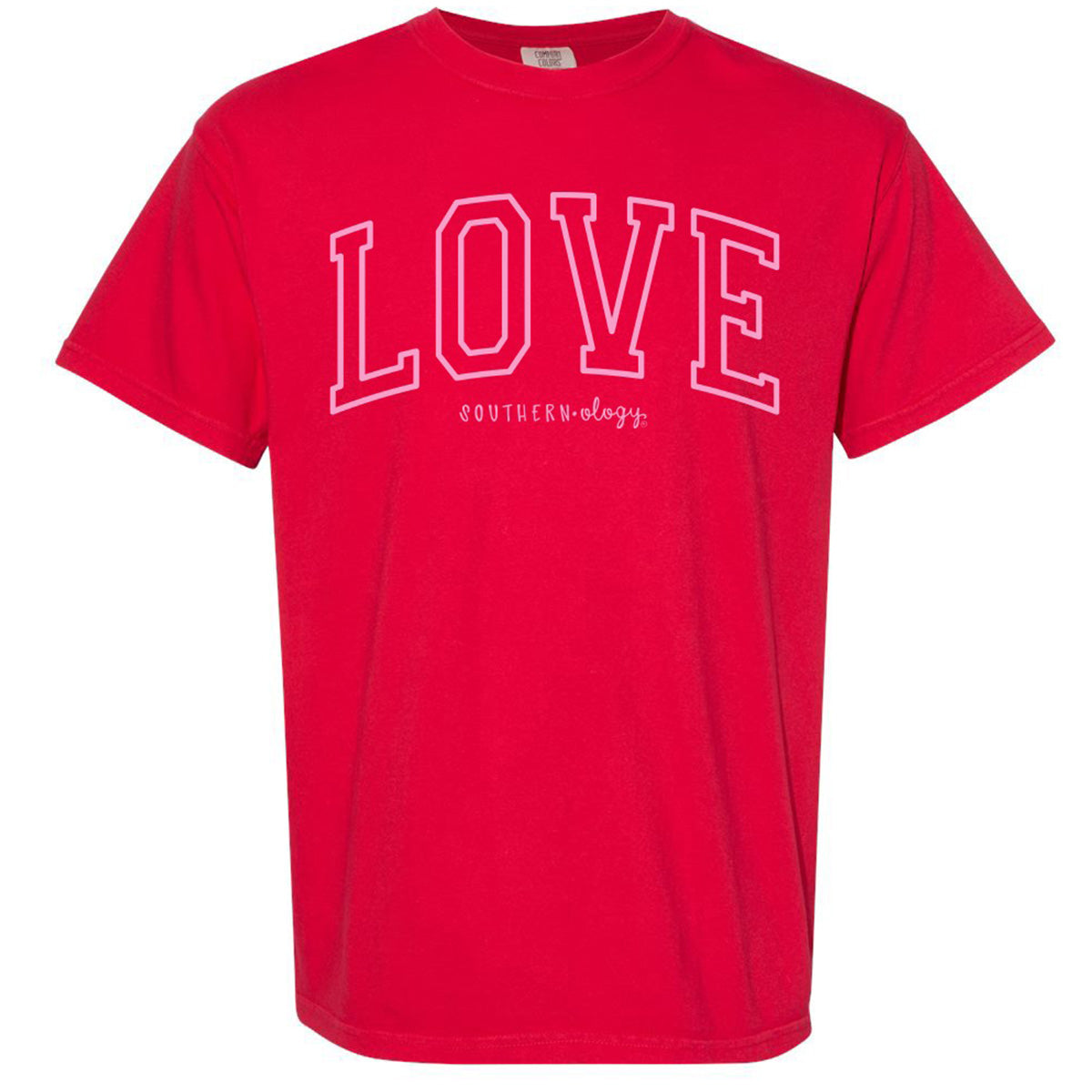 Southernology Love Varsity Block Comfort Colors T-Shirt - SimplyCuteTees
