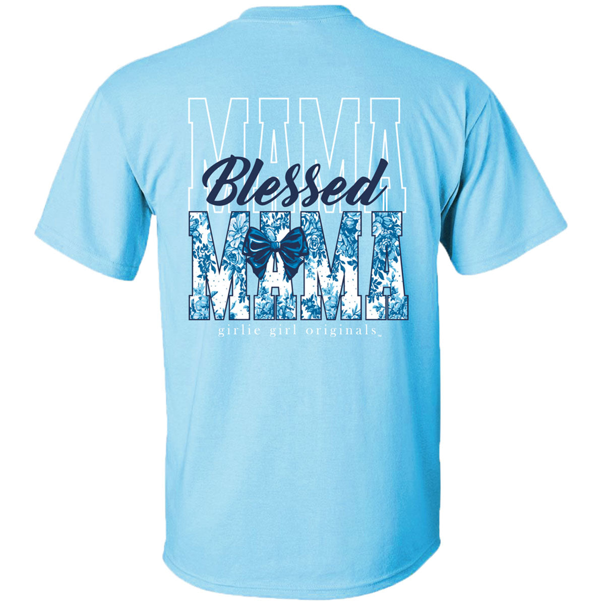 Girlie Girl Originals Blessed Mama Bow T-Shirt - SimplyCuteTees