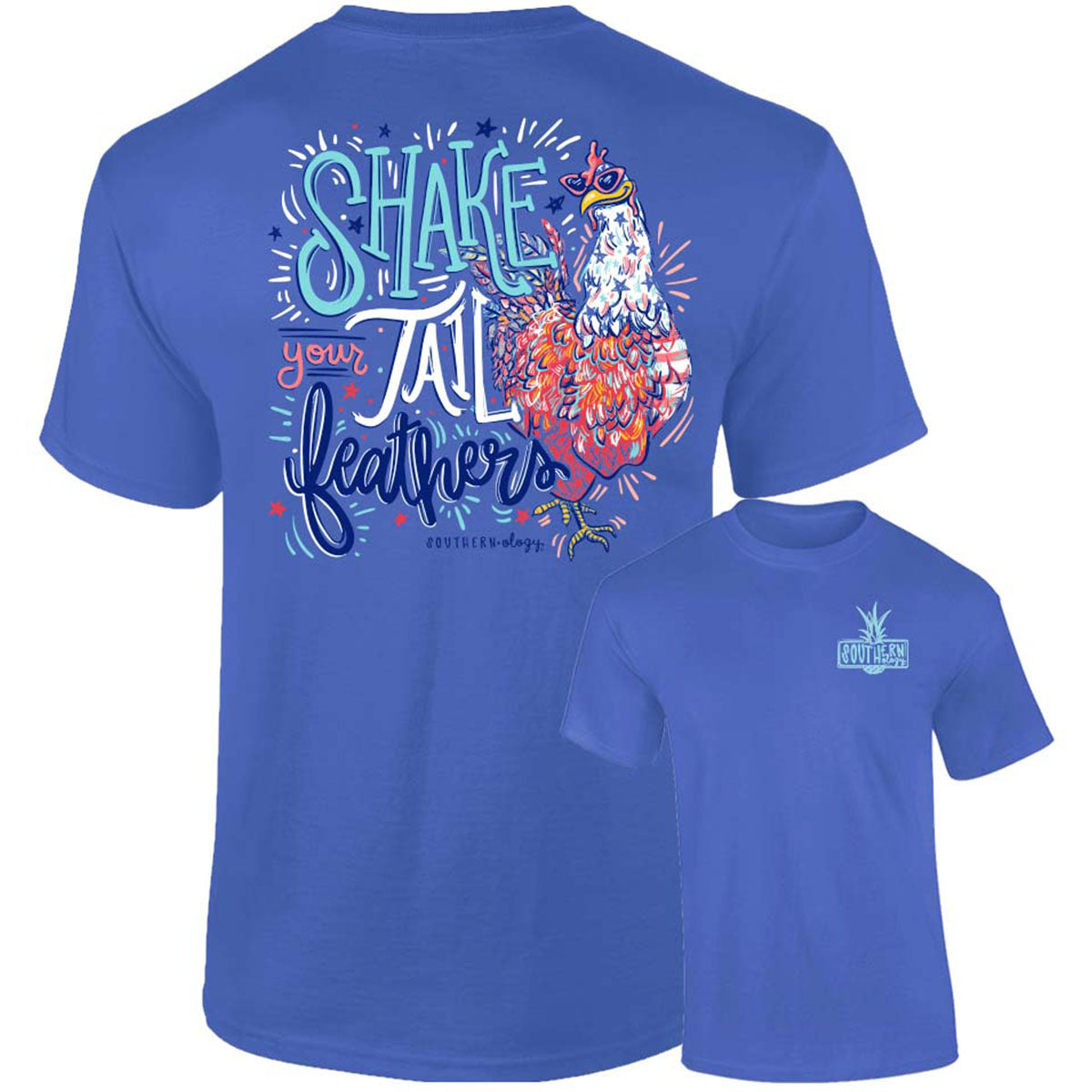 Southernology Shake Your Tail Feathers USA Comfort Colors T-Shirt - SimplyCuteTees