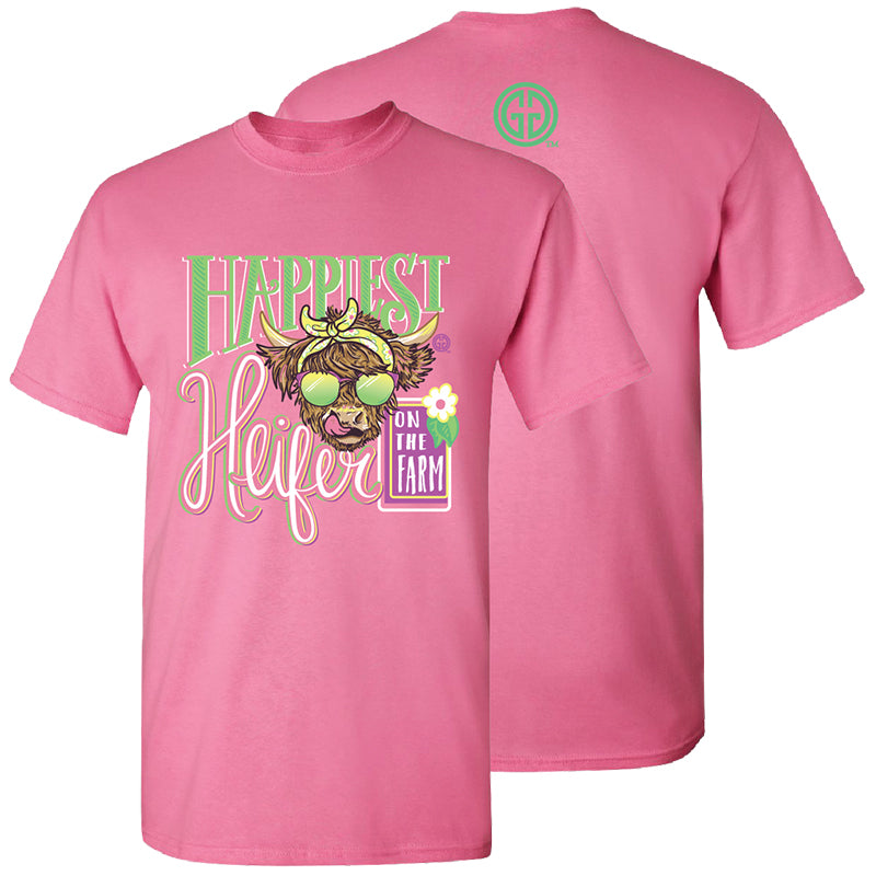 Girlie Girl Originals Happiest Heifer Cow T-Shirt - SimplyCuteTees
