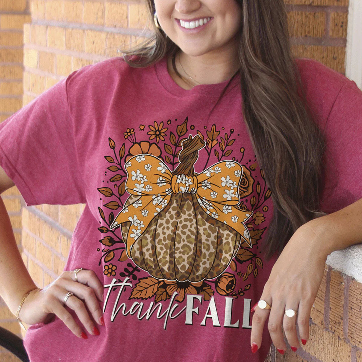 Girlie Girl Lulu Mac Pumpkin Flower Fall Canvas T-Shirt - SimplyCuteTees