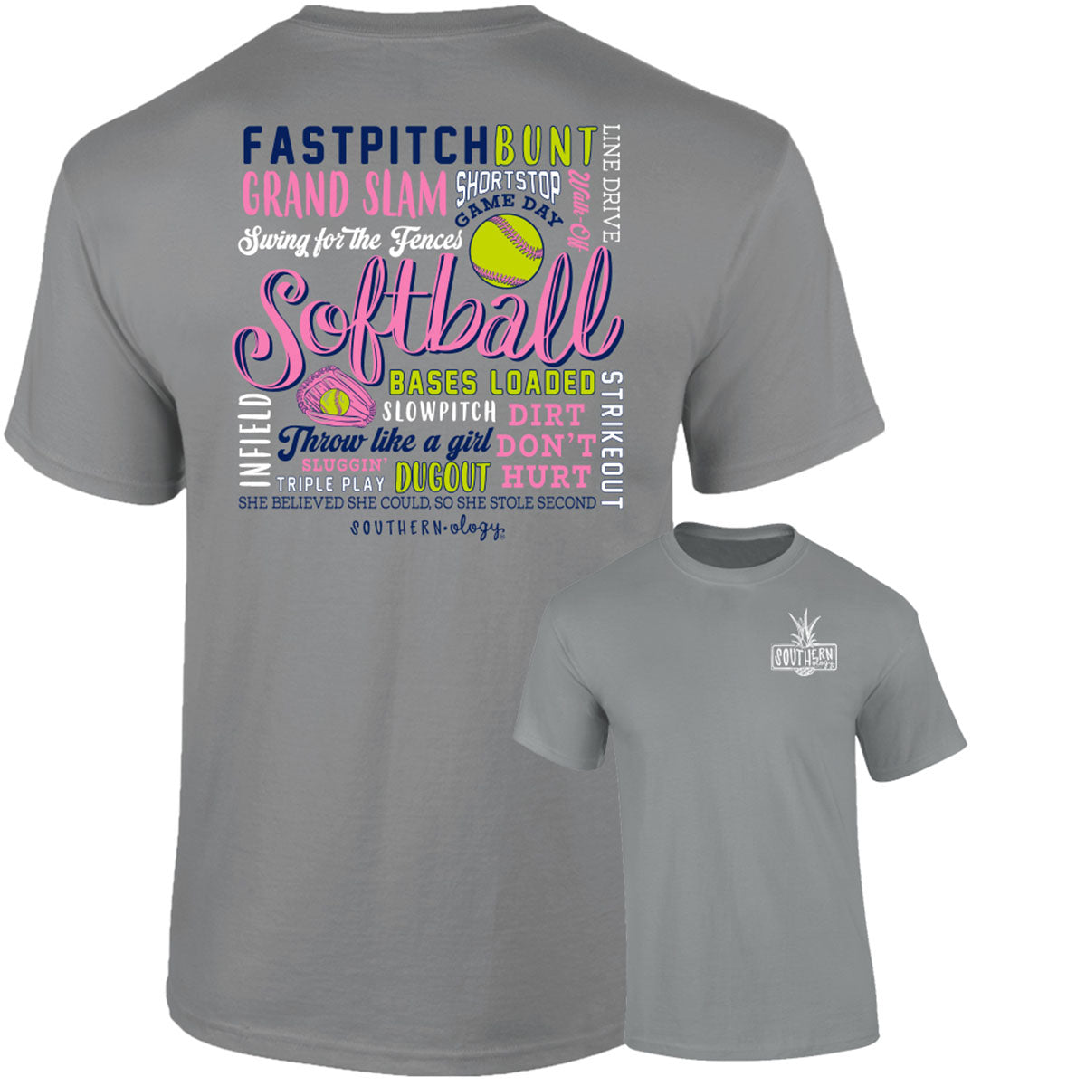 Southernology Softball Sayings Comfort Colors T-Shirt - SimplyCuteTees