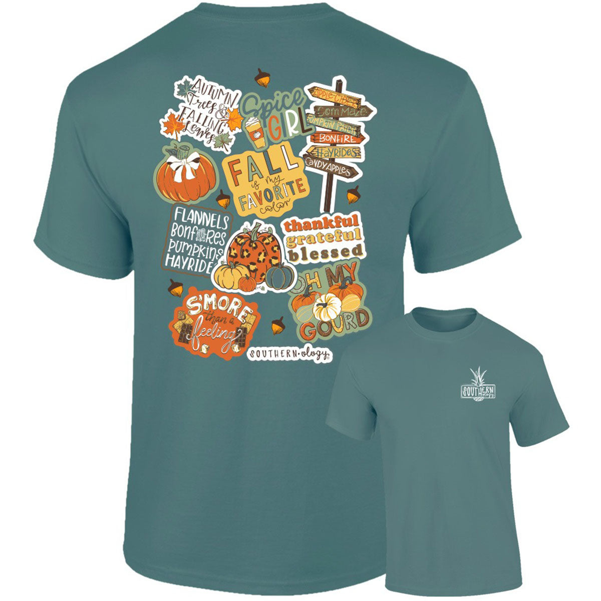 Southernology Decals Pumpkin Fall Comfort Colors T-Shirt - SimplyCuteTees