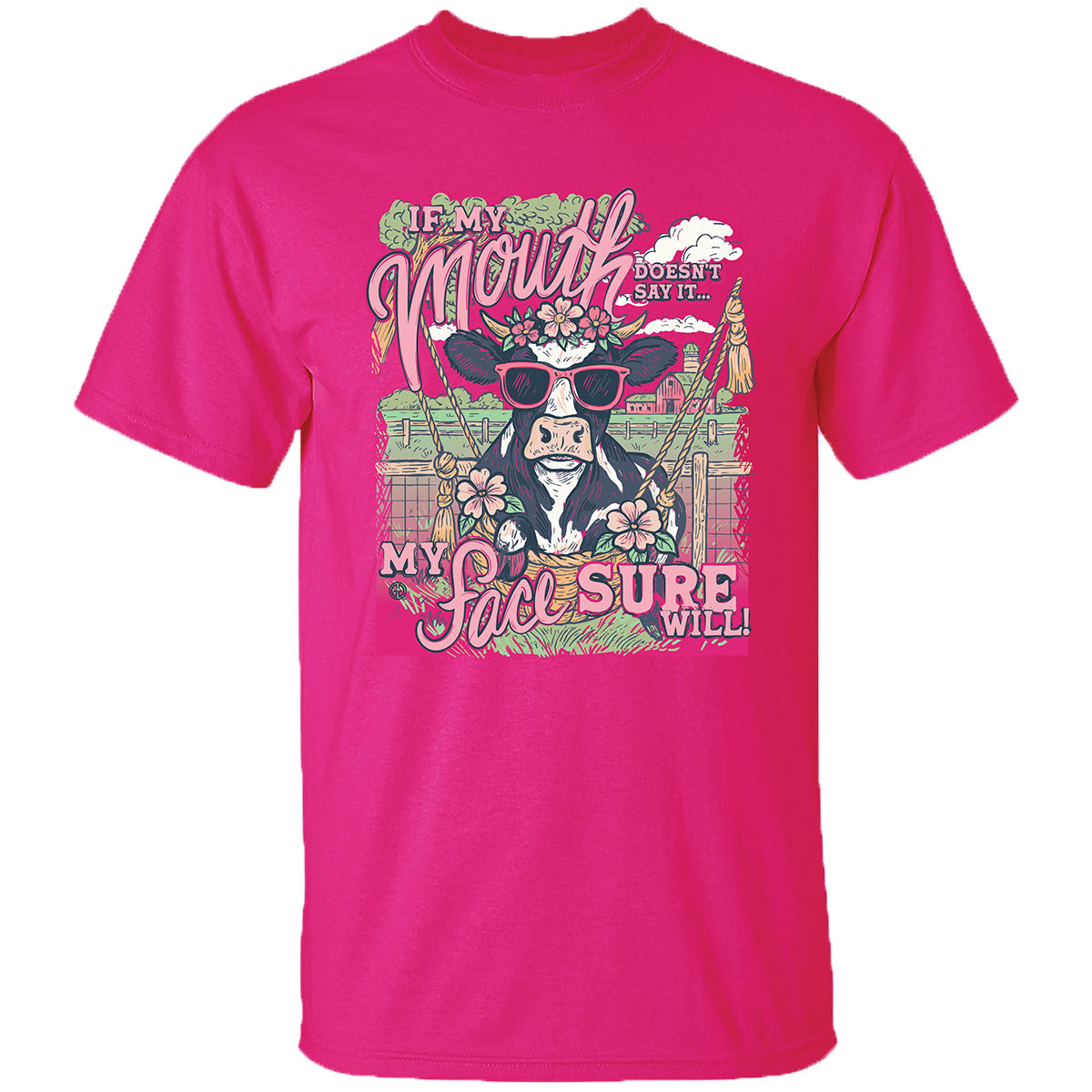 Girlie Girl Originals Cow Face T-Shirt - SimplyCuteTees