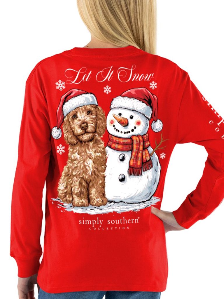 Simply Southern Let It Snow Dog Holiday Long Sleeve T-Shirt