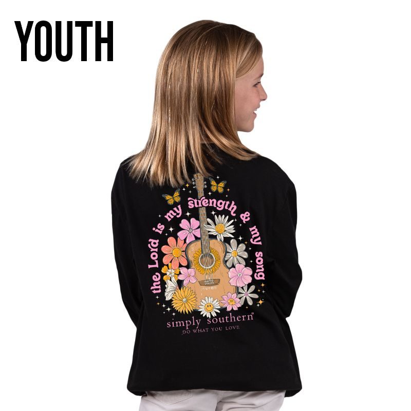 Simply Southern Song Guitar Flowers Long Sleeve T-Shirt