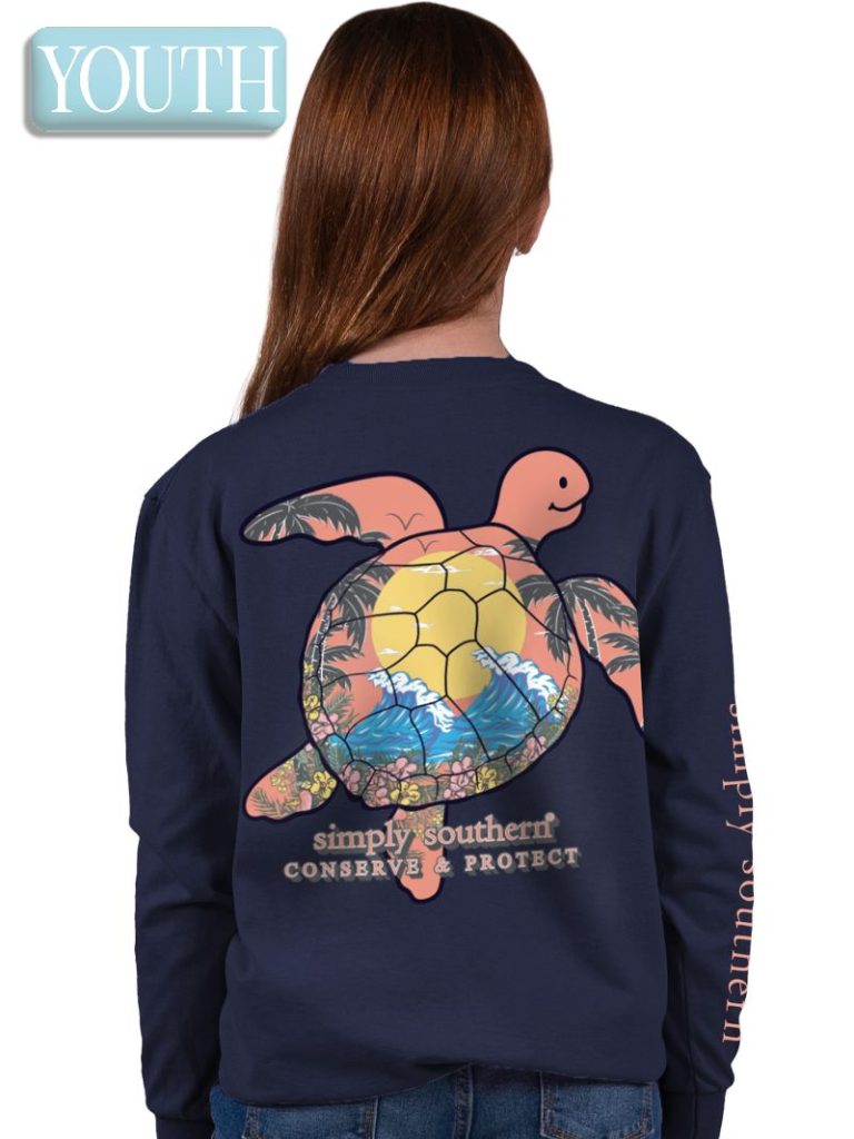 Simply Southern Turtle Tracker Waves Long Sleeve T-Shirt - SimplyCuteTees
