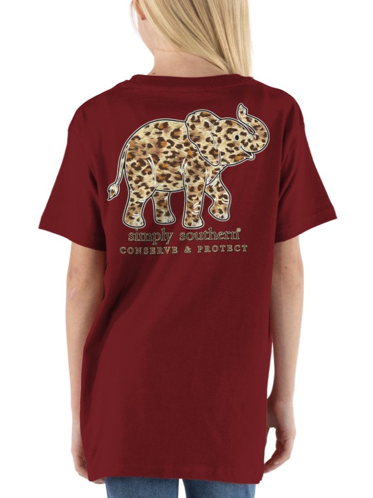 Simply Southern Elephant Tracker Leopard Pattern T-Shirt